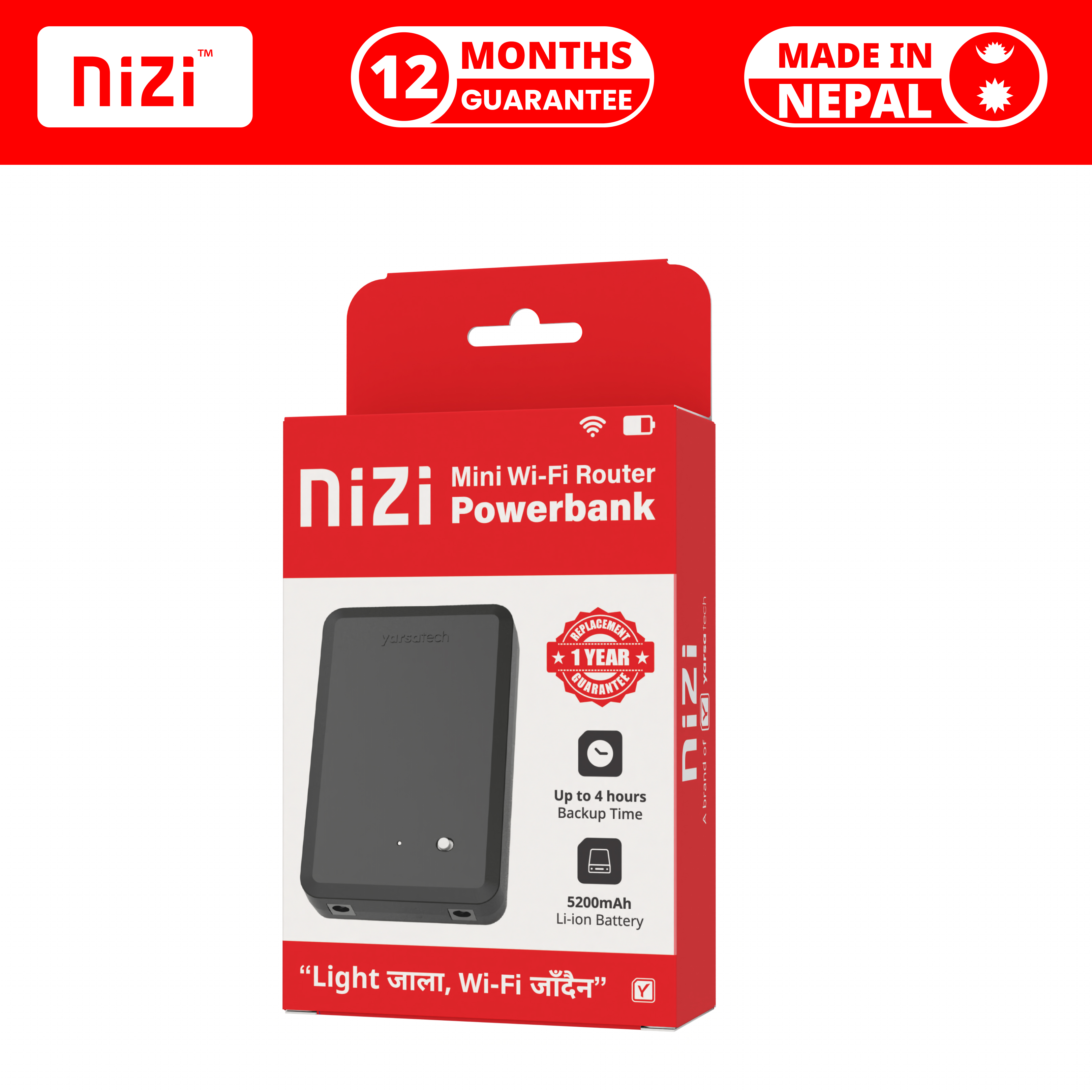 Nizi Mini WiFi Router Backup Inverter Powerbank ups with 5200mAh Li-ion Battery / 12 Months Guarantee - image 1