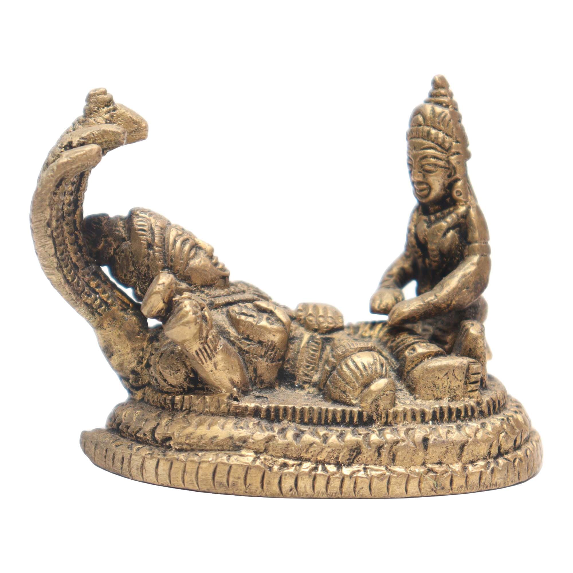 Vishnu Lakshmi Saiya Sheshnag Brass Statue With Lord Vishnu Maa Lakshmi 325Gram