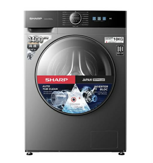 Sharp 10 Kg Front Load Washing Machine-ES-FX10BS-GN