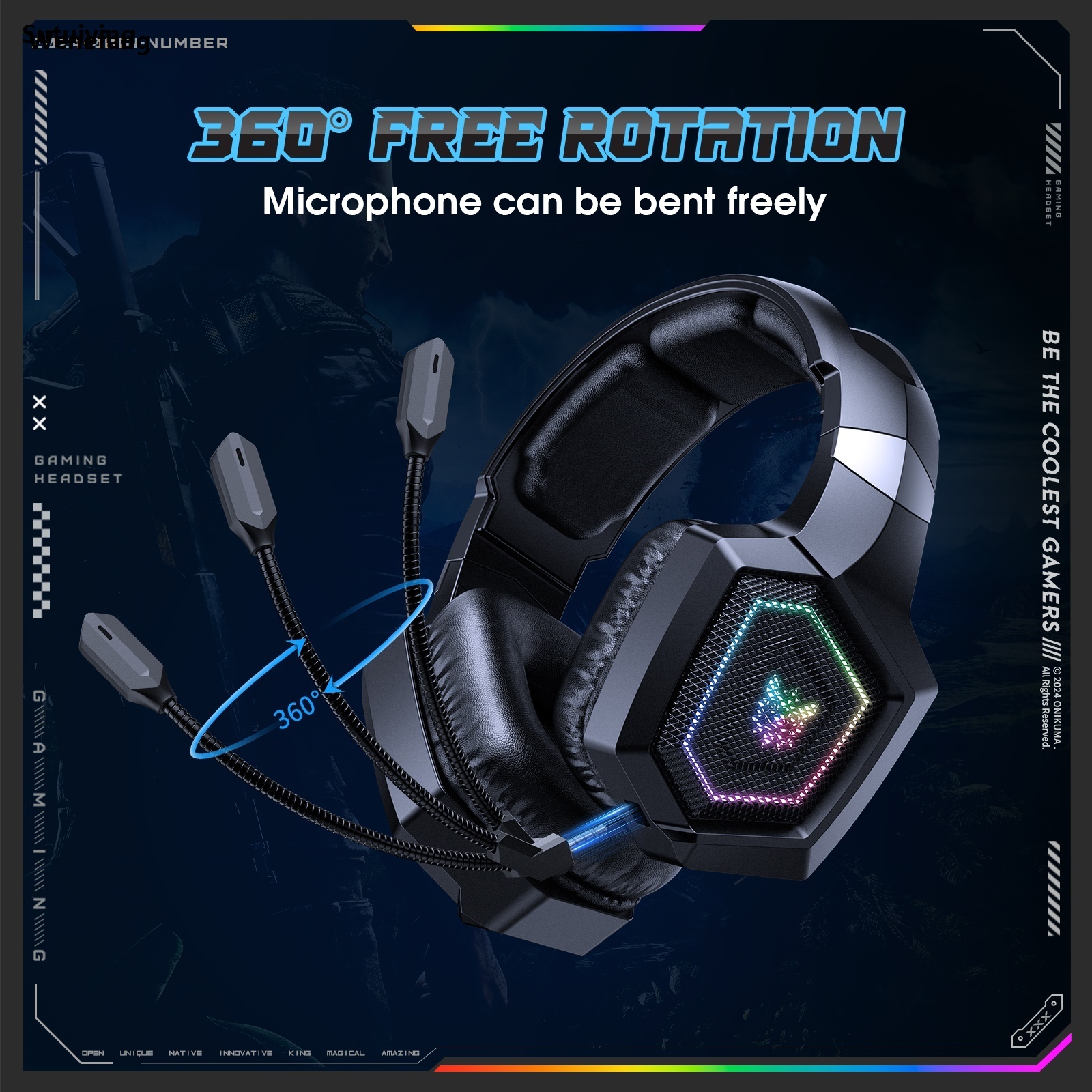 Wenefang Sutuiying Onikuma 2025 New GT806 Black Gaming Wireless Three-mode Headset Bargain Profesional price Long-term Wear Without Ear Pain High Value Super Cool Headset