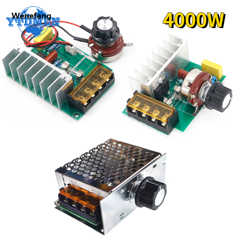 Wenefang 1PCS 4000W AC 220V SCR Adjustable Motor Speed Controller High Quality Control Dimming Dimmers Voltage Regulator High-power