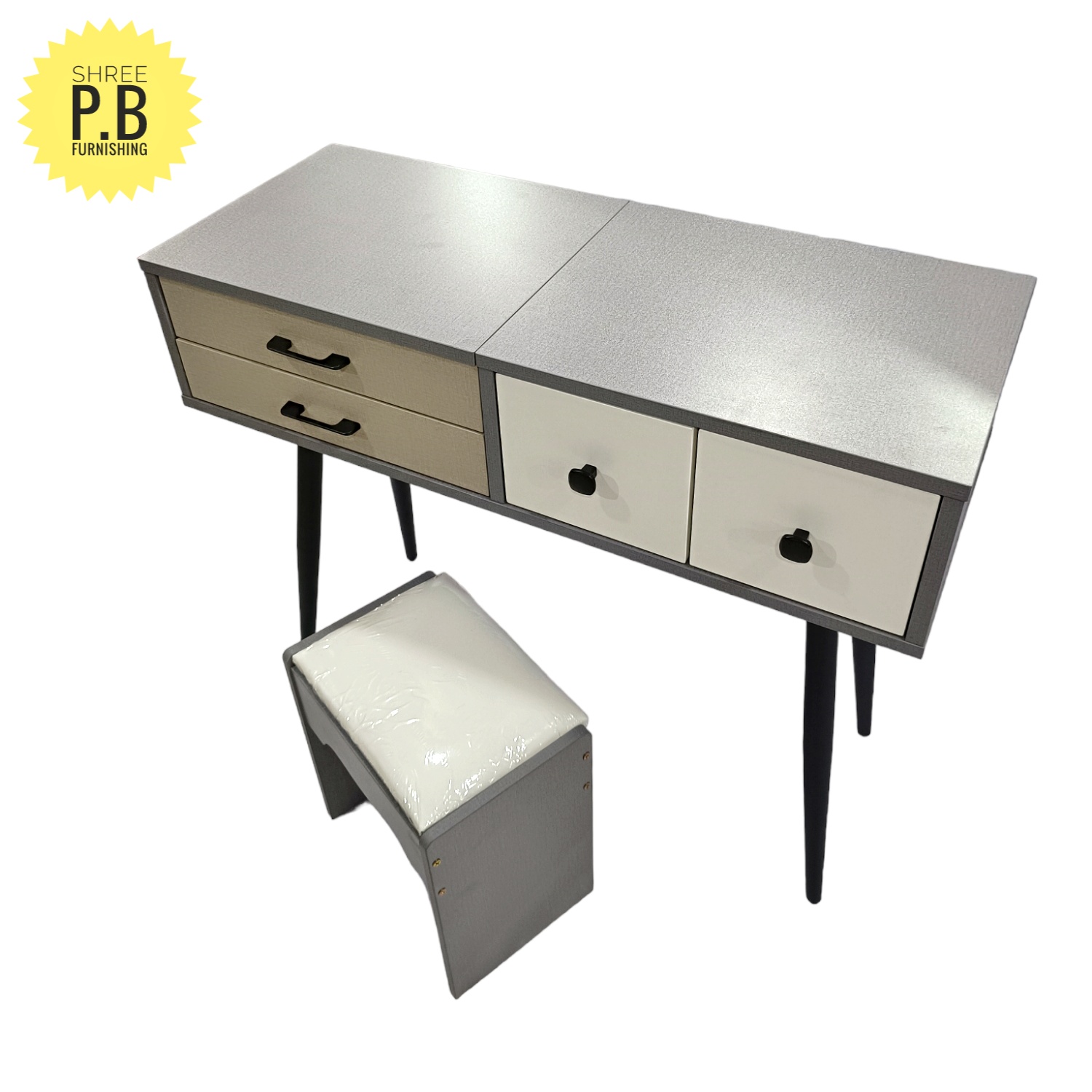 Modern Dressing Study Table with Lift up Dressing Mirror and Drawers