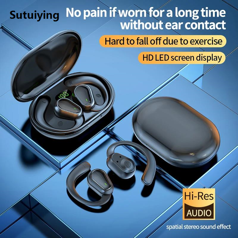 Sutuiying Sport Open Wireless Earhook Headphones OWS Bluetooth Earphones Hot Selling HiFi Stereo Headset Noise Reduction Earbuds with Mic HD Voice