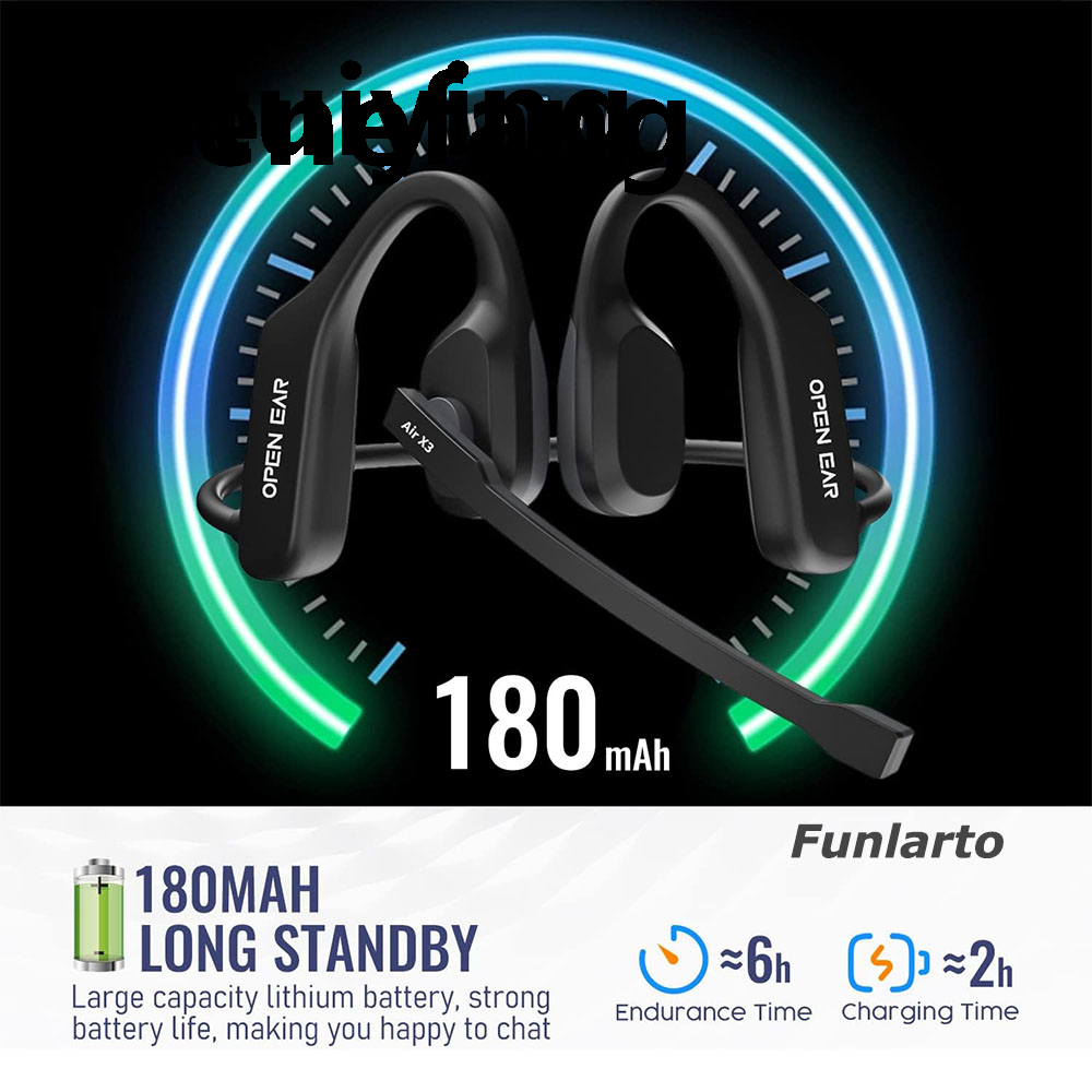 Wenefang Sutuiying Open Ear Noise Cancelling Headset Wireless Bluetooth ENC Call Noise Original Profesional Elimination Computer Headphone Wireless with Boom Microphone