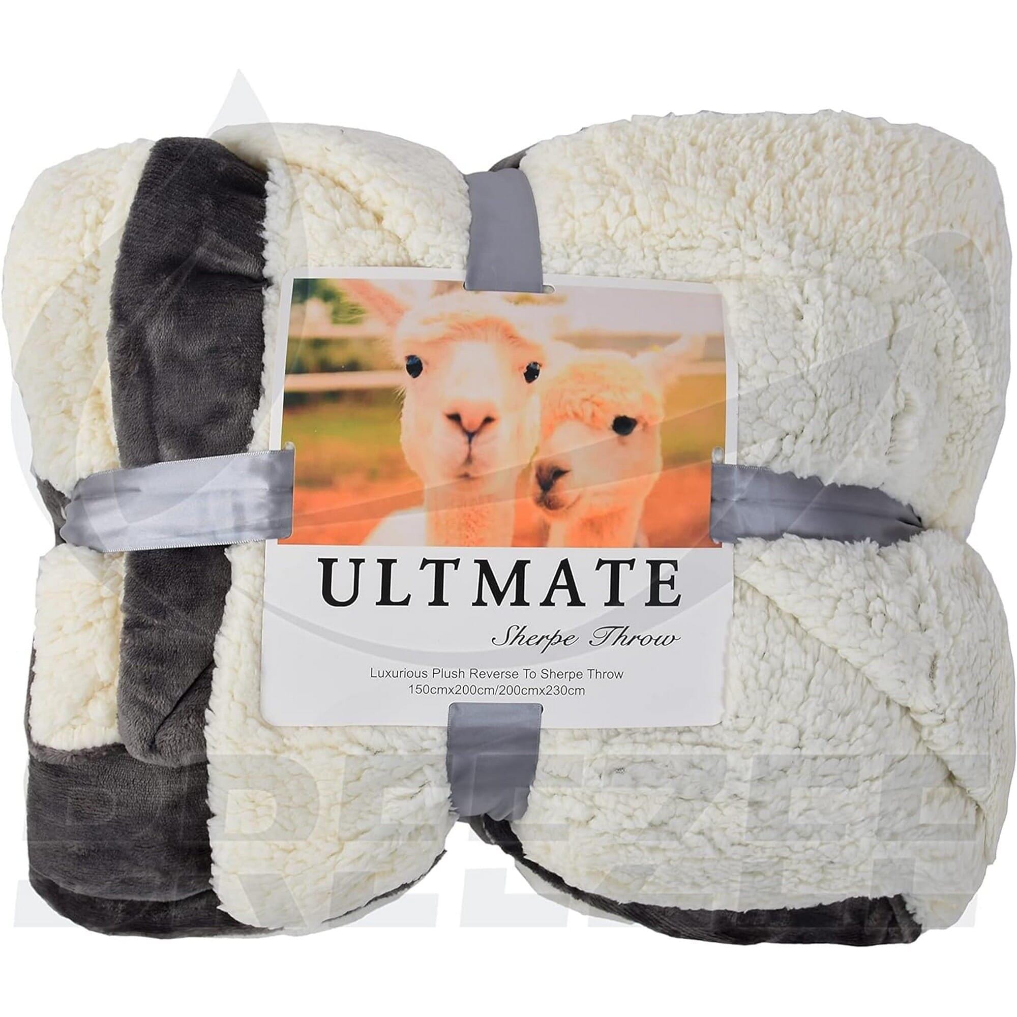 Premium Luxury Ultimate Super Soft Reverse Sherpa Throw Blanket - King Size