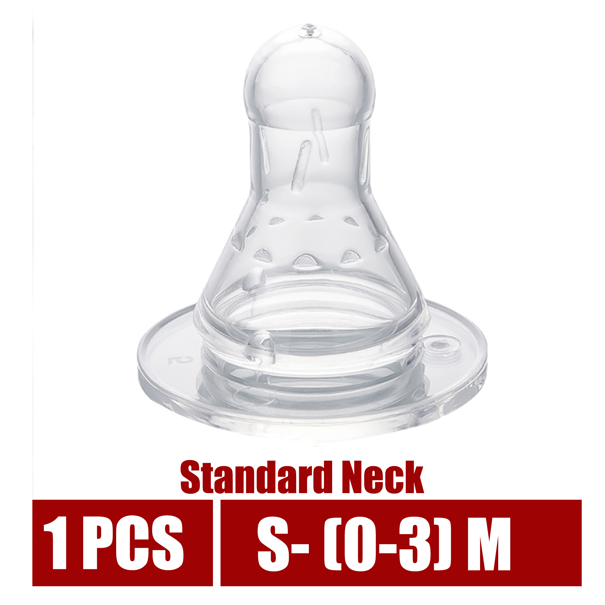 Standard Neck Baby Nipple (1 Pc, Size L, 0-3 Months) - BPA-Free Latex Silicone Teat for Breast Milk Bottles