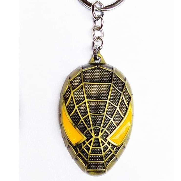 Avengers Marvels Super Hero Spiderman Golden Face Metal Keychains