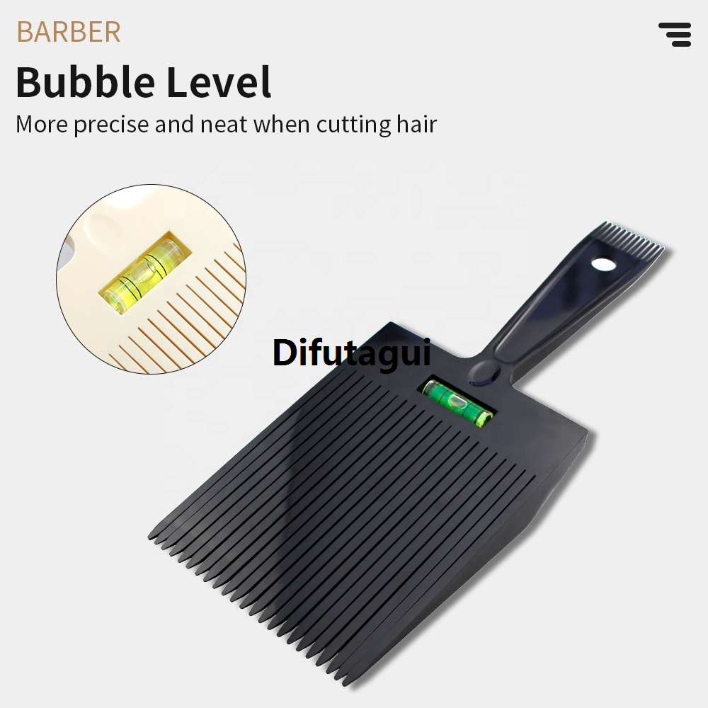 Difutagui Barber Flat Head Men's Professional Flat Top Comb Hair Double 2025 New Ended Barber Scissors Comb Comb with Horizontal Bubbles