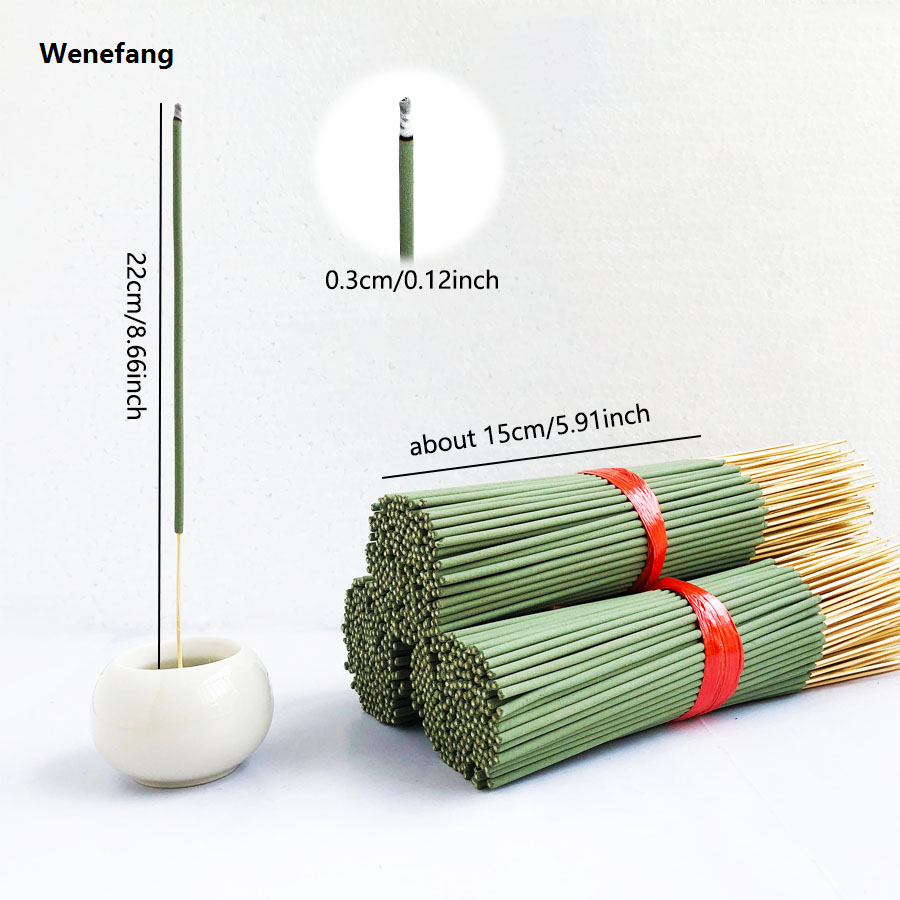 Wenefang Clean and low powder 22cm/8.66inch white sage bamboo stick incense, Sales promotion suitable for home, hotel, yoga studio and other places