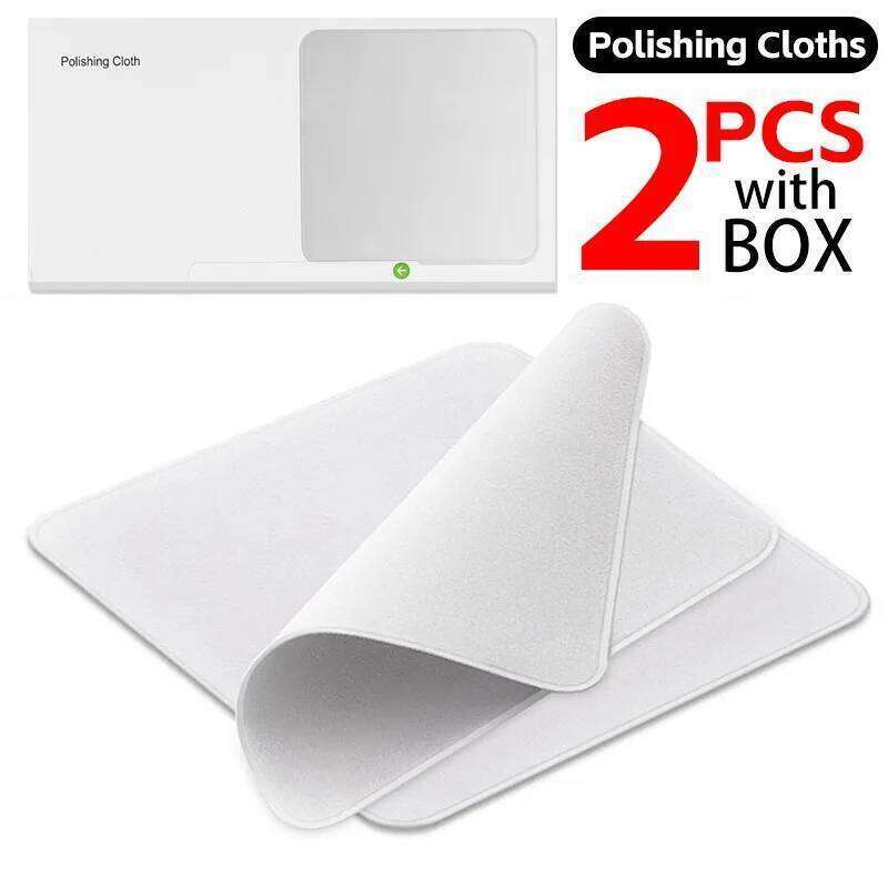 2/1PCS Polishing Cloth with Storage Box Universal for Mobile Phone PC Laptop IPad Watch Screen Cleaning Tool Microfiber Cleaners
