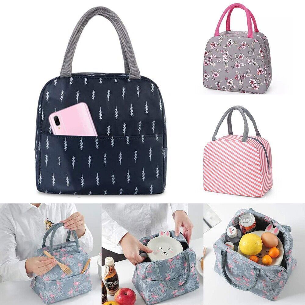 Insulated Thermal Waterproof Lunch Bag Multicolor Pattern May Very