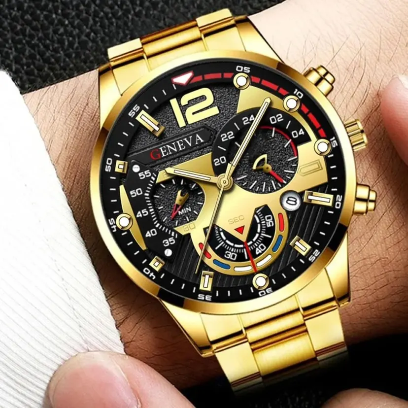 High Quality Stainless Steel Watchband Men Wristwatch with Calendar Glow Pointer Quartz Watch Sport Luxury Business Watch