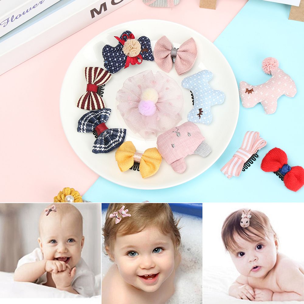 5PCS Baby Girl Head Ornament Crown Cloth Five-piece Suit Girls Hairpins Bow Mini Hair Clips Cartoon Animal Hairpin