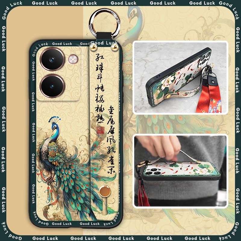 Anti-knock Shockproof Phone Case For Realme P3 Ultra 5G Waterproof Lanyard Fashion Kickstand Ring Elderly lady Silicone