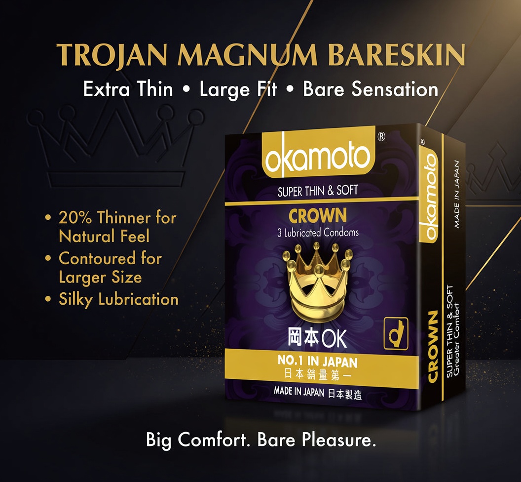 Okamoto Crown Super Thin Japanese Condom 3 Units | World Thinnest Condom for Men