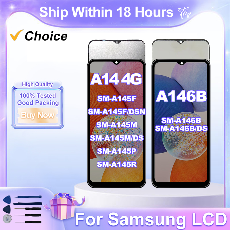 Clearance sale 6.6| Choice For Samsung Galaxy A146B LCD SM-A146B/DS Touch Screen Digitizer Replacement Part For Samsung A14 4G A145 LCD Display