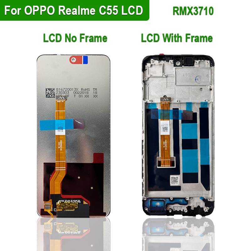 HOT 6.72| Display For Realme C55 LCD Touch Screen Digitizer Assembly Replacement For Realme C55 LCD With Frame RMX3710 LCD Display