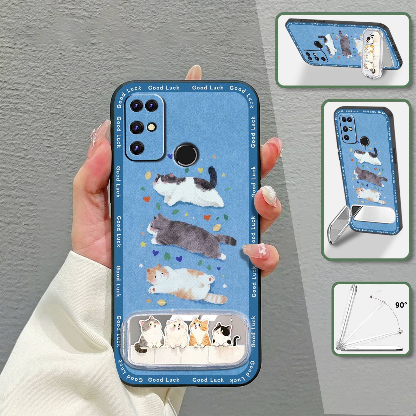 Shockproof Embroidery Phone Case For Doogee X96 Pro Soft case Cute Silicone Makeup Mirror three-dimensional Back Cover