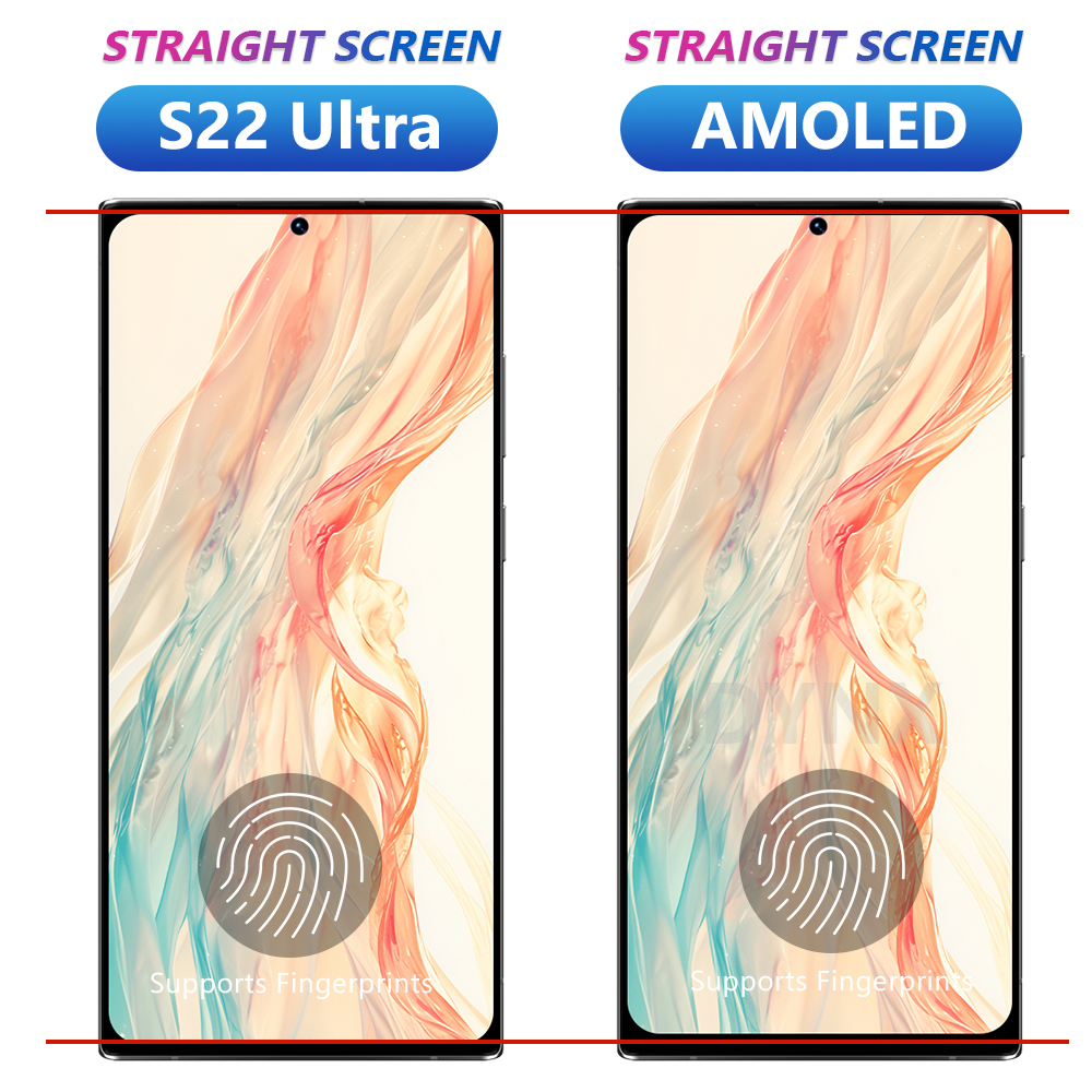 HOT NEW AMOLED LCD With Frame For Samsung Galaxy S22 Ultra 5G S908B S908B/DS Lcd Display Touch Screen Digitizer With Fingerprint