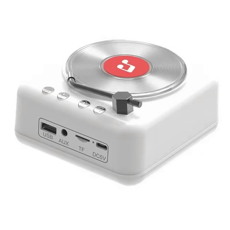 Retro Vinyl Record Bluetooth Speaker Wireless Bluetooth Speaker Mini Vintage Surround Sound Music Box Handsfree Call MP3 Player CD Player