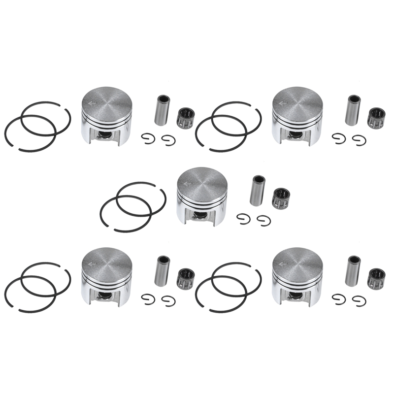 fasdaga 5X 38mm Piston & Rings 10mm Pin Needle Bearing Kit Fit for Ms180 018 180 Chainsaw