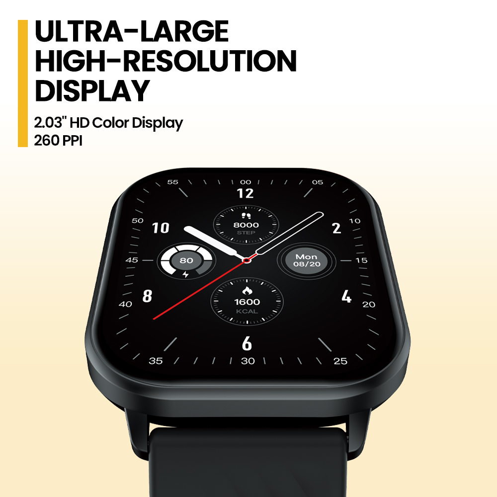 Linman New Zeblaze GTS 3 Voice Calling Smart Watch Ultra-big 2.03'' HProfesional D Screen 24H Health Monitor 100+ Sports Modes 200+ Watch Faces