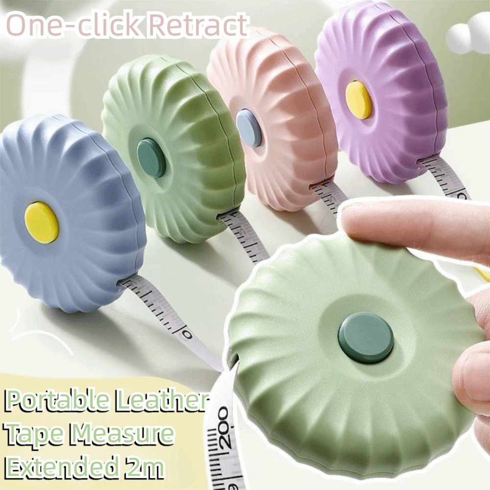 Cute Mini 2M Tape Measure Multifunctional One Click Rebound Soft Leather Ruler Body Measurements Home Office Use