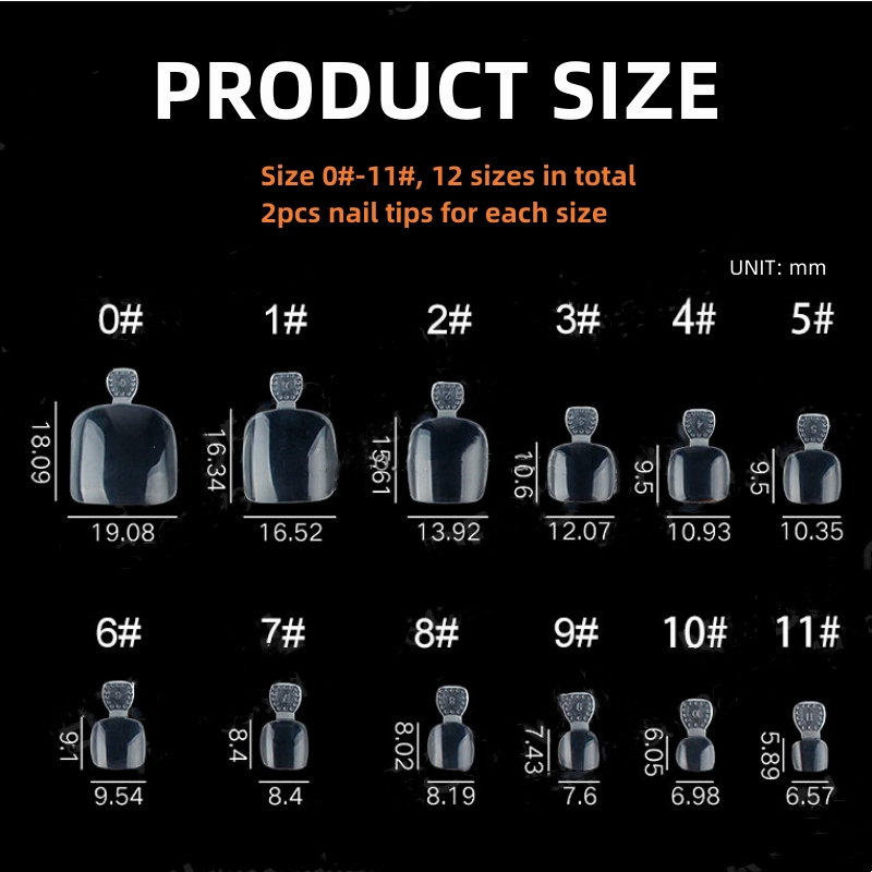 HOT 24pcs/bag Solid Color Glossy False Toenails Set Average to Large Size Artificial Press On Toe Nail Art Pedicure