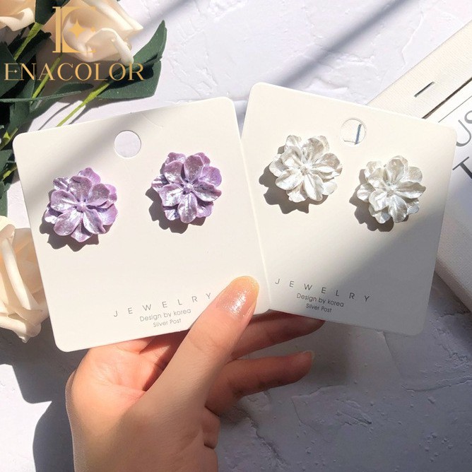 Enacolor Korean New Flower Gardenia Petals Earring Ins Girls