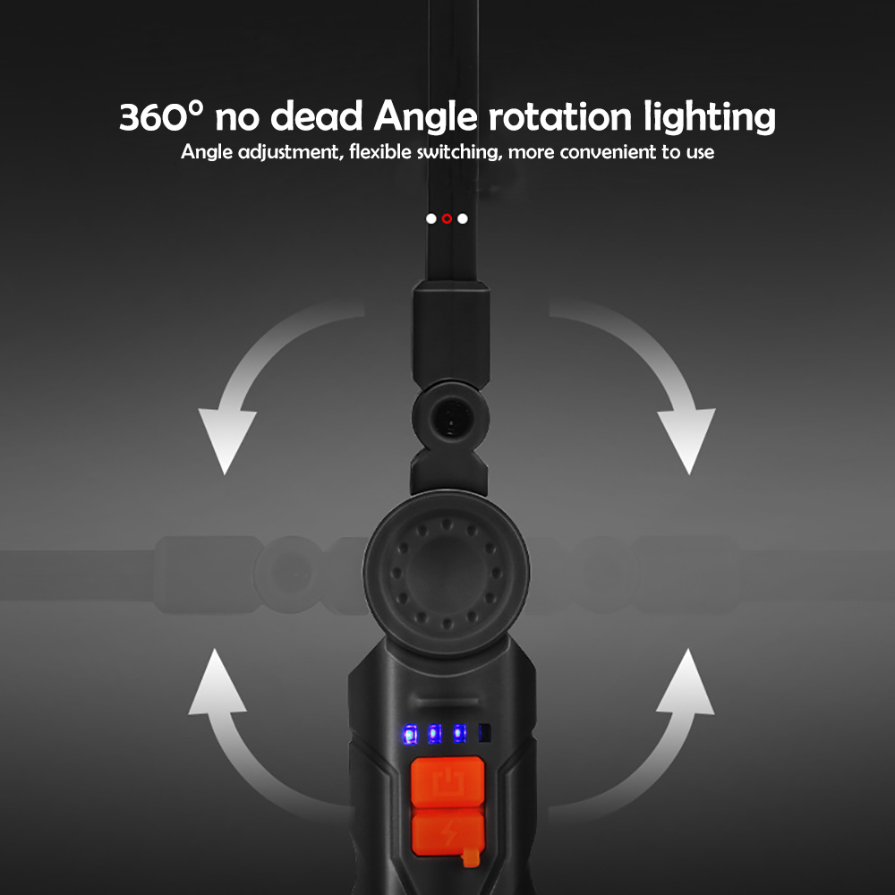 Fashion Rechargeable COB LED Worklight Flashlight Camping Light Rotatable Head 4 Modes Magnetic Portable Hanging Lamp Emergency Outdoor