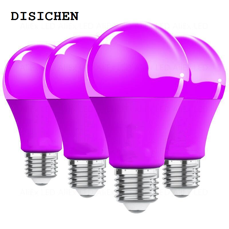 DISICHEN Portable 1PCS 5PCS 10PCS 220V 110V E27 5W 7W 9W led color Plastic coated aluminum colorful red yellow green blue decorative lantern bulb