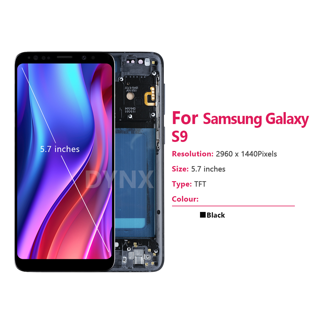 HOT 100% Tested For Super AMOLED Samsung Galaxy S9 LCD For SM G960 Display Screen Touch Digitizer Assembly With Frame