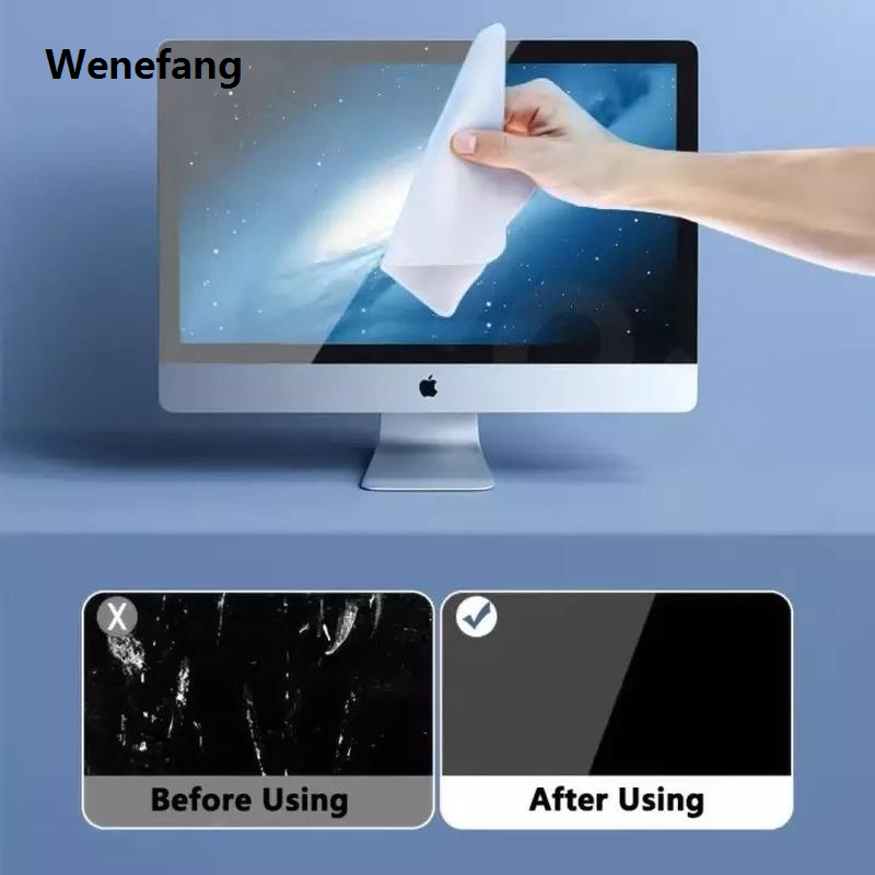 Wenefang For Apple Polishing Cloth Soft Double-Layer Fabric 14 13 12 Pro Cleaning Wipe Cloth on For iPhone XR iPad Macbook Android Phones