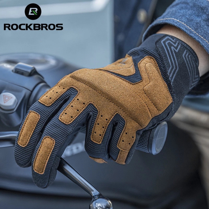 ROCKBROS Motorcycle Gloves Breathable Summer Motorcycle Half Gloves Shockproof Cycling Gloves Outdoor Touch Screen
