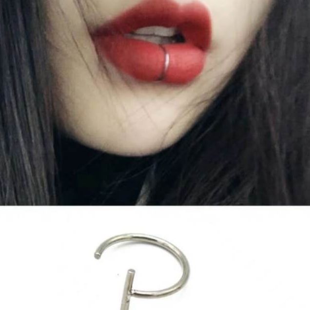 Faux Lip Ring Lip Cuff / Clip-on Fake Lip Ring 1 Piece