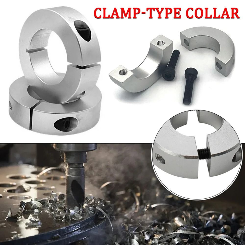 New 1Pcs Aluminum Alloy Fixed Locking Limit Ring Double Split 6-20mm Diameter Shaft Collar with Screws Separate Optical Axis