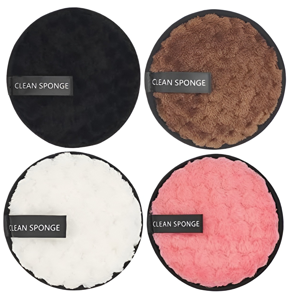 Double Sided Makeup Cleansing Puff / Microfiber Reusable Soft Makeup Remover Pad 1 Piece By Zedoary Cosmetics