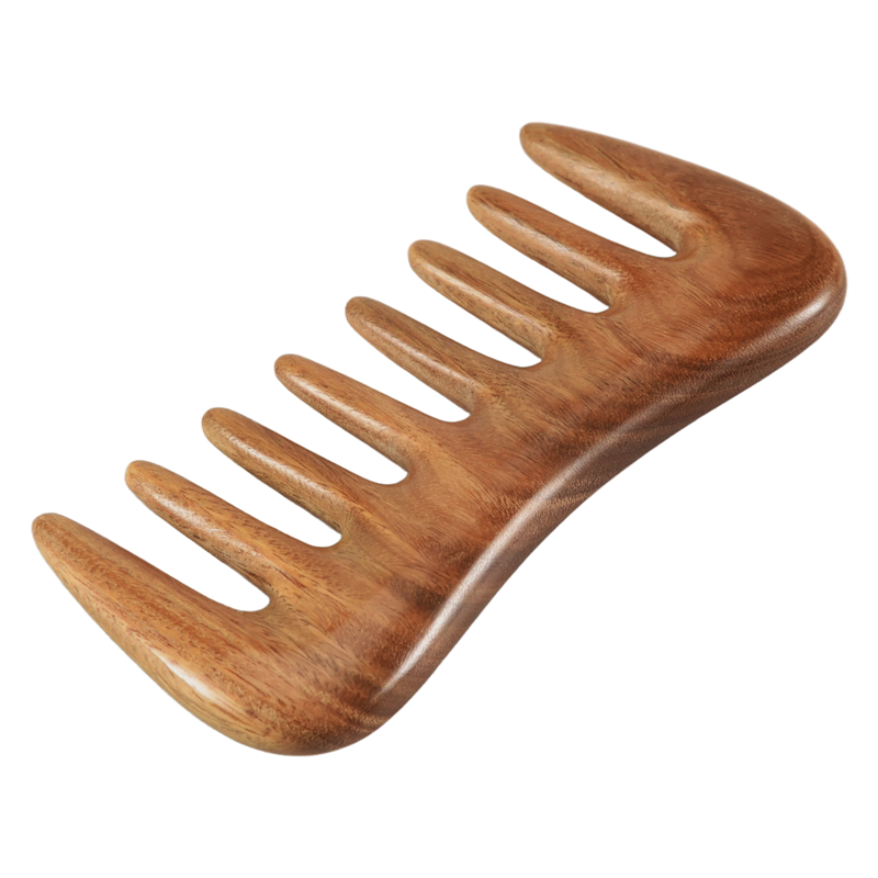Wide Tooth Hair Comb - Natural Wood Comb for Curly Hair