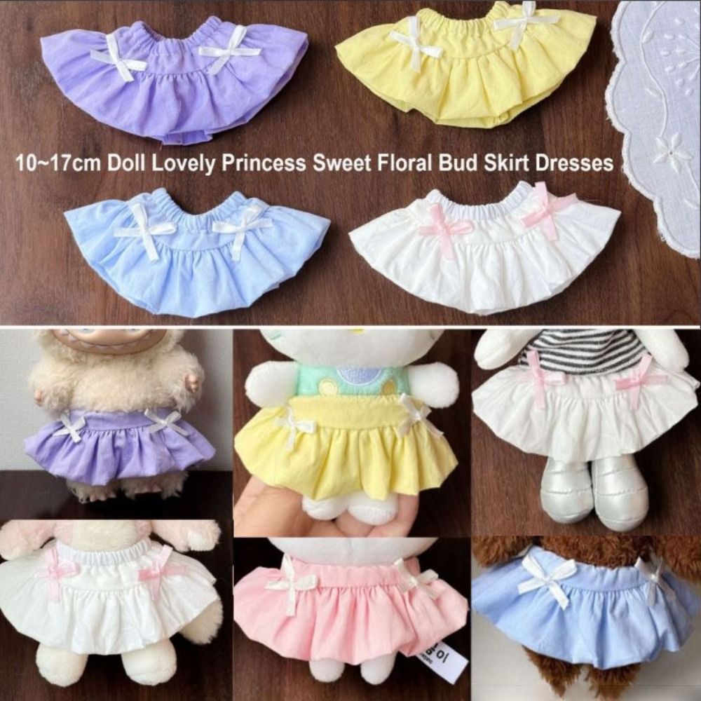 High Quality Fashion Cotton Doll Princess Dress Cute Academy Style Dresses Skirt Accessories Sweet Floral Bud with Bow Plush Dolls Lovely Clothes for 10~17cm Doll Doll Clothes Decoration