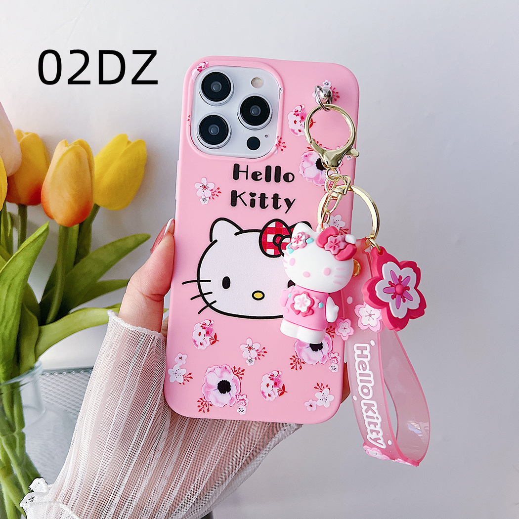Hello Kitty Casing Realme 1 2 2 Pro 3 Phone Case Realme 3 Pro 5 5 Pro 5i Phone Cover Cartoon Hello Kitty 3D Dolls with Strap Lanyard