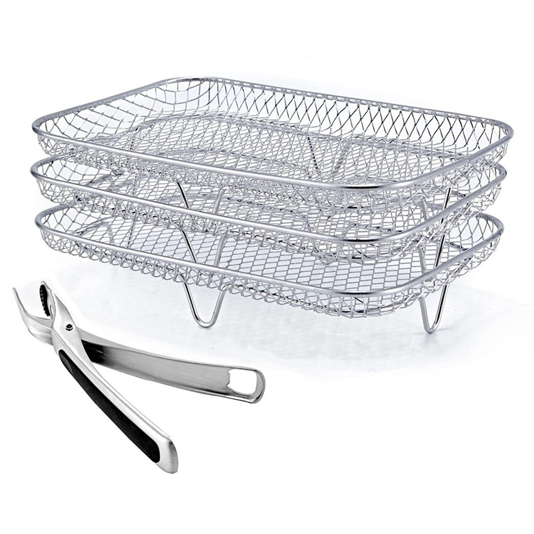 2X Air Fryer Rack for Dual XL Air Fryer,Multi-Layer Dehydrator Rack Toast Rack for Foodi DZ201 DZ40