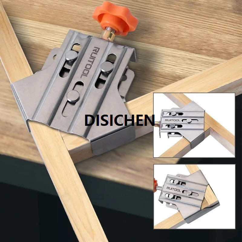DISICHEN wood working tools New Right Angle Steel Clamp Carpenter Quick Positioning Clamp for Wood Panel Splicing Mini 90 Degree Right Angle Fixing ClipsTool Sets Portable