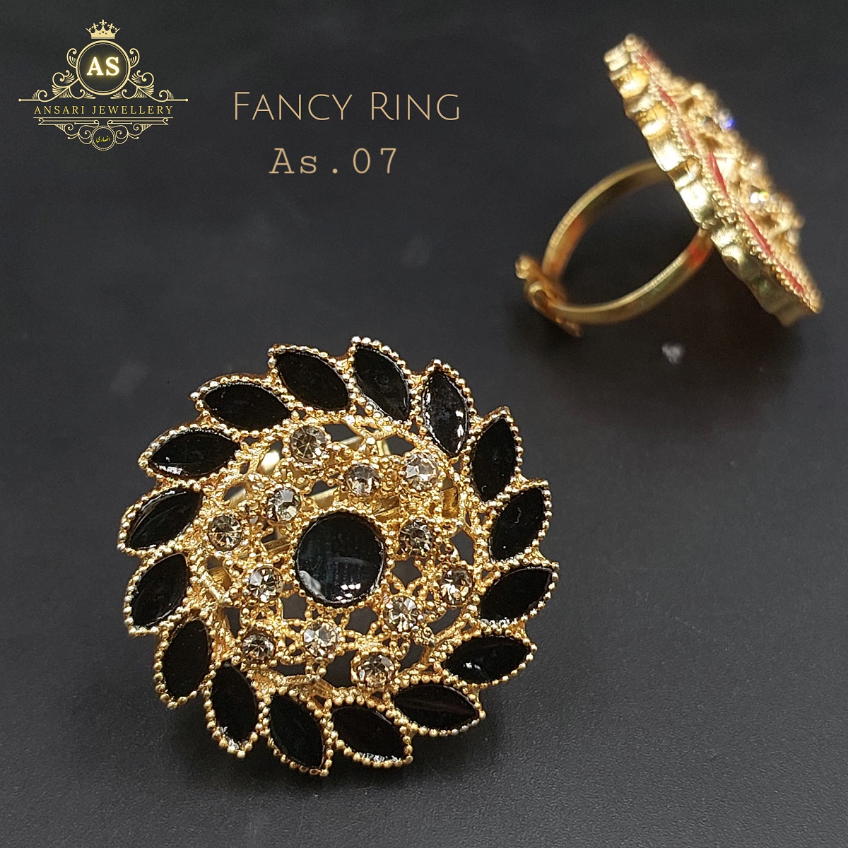 NEW Fancy Ring for Women Girls Beautiful And Attractive Design Ring (Black Color)