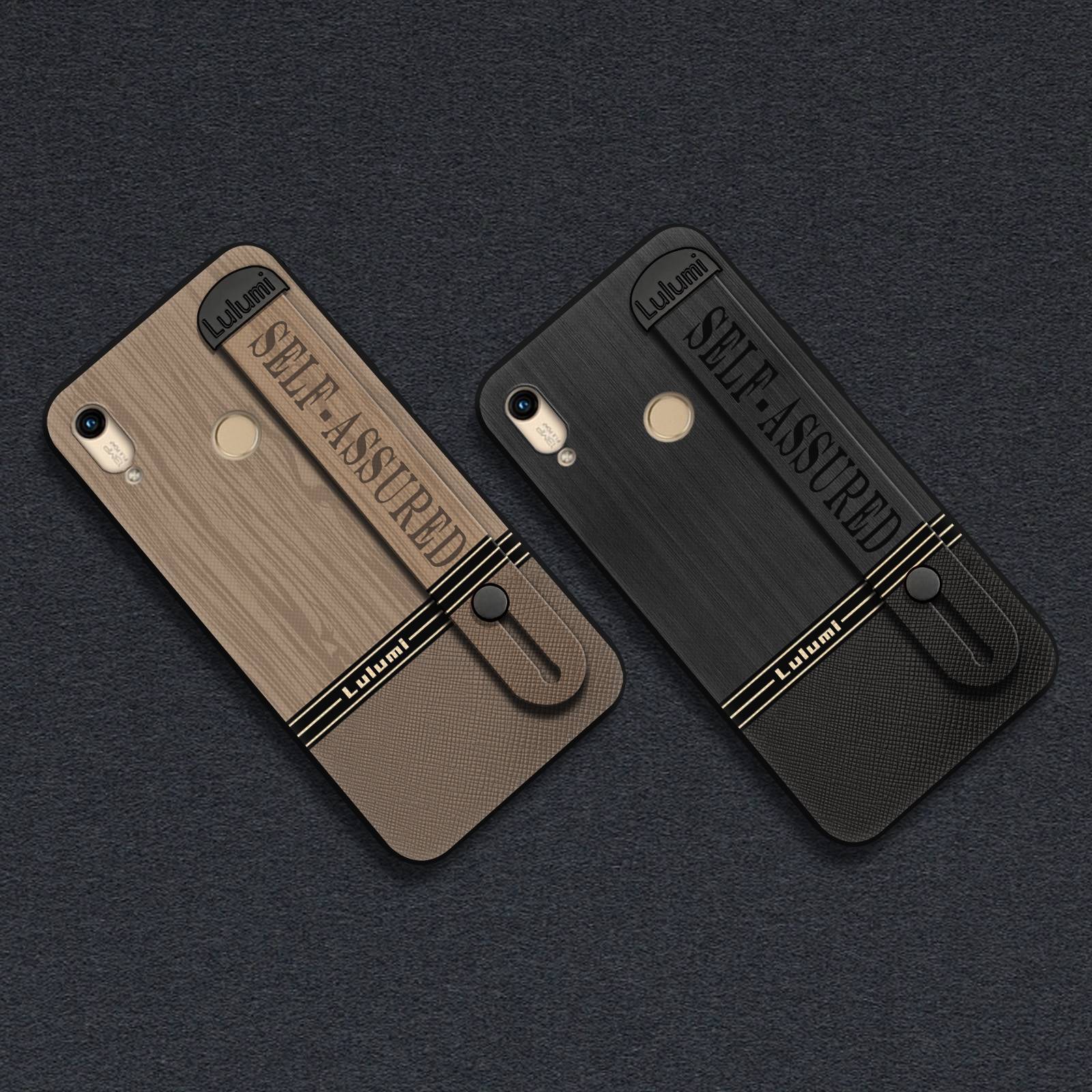 Phone Holder Nature Phone Case For Huawei Y6 2019/Honor 8A Fashion Design Back Cover Geometry Commerce Wristband Durable