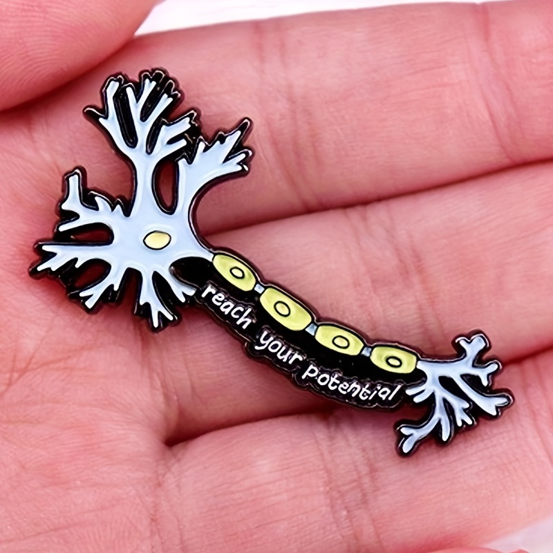 ”reach your potential" Breast Brooch Neuron Cell Science Emblem Accessories