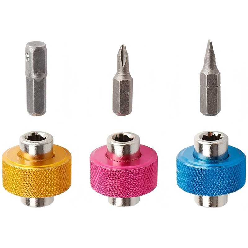 Finger Grip Drivers 3 Pieces 1/4" Drive Magnetic Socket Wrench with Short Stubby Mini Screwdrivers for Tight Spaces