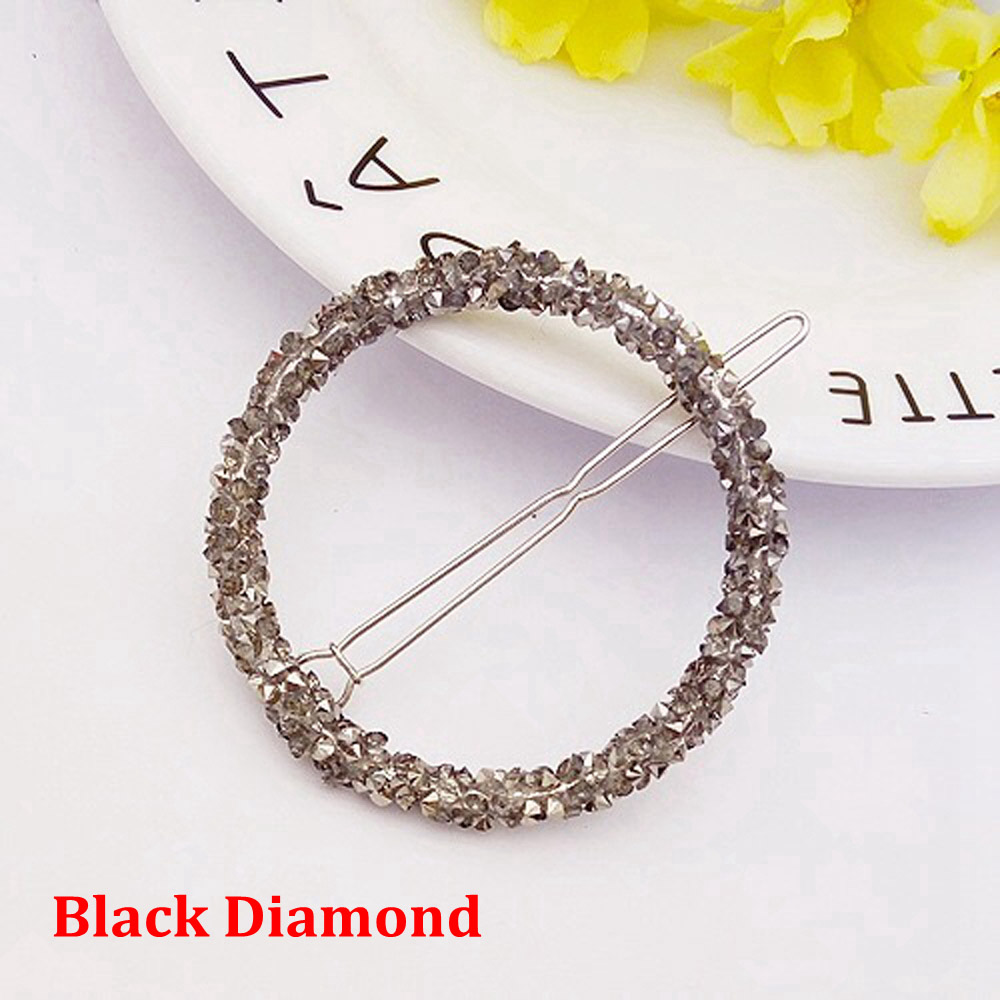 1Pc Crystal Rhinestones Hairpin Star Round Shape hair clips Wo Barrettes Hair Styling Accessories