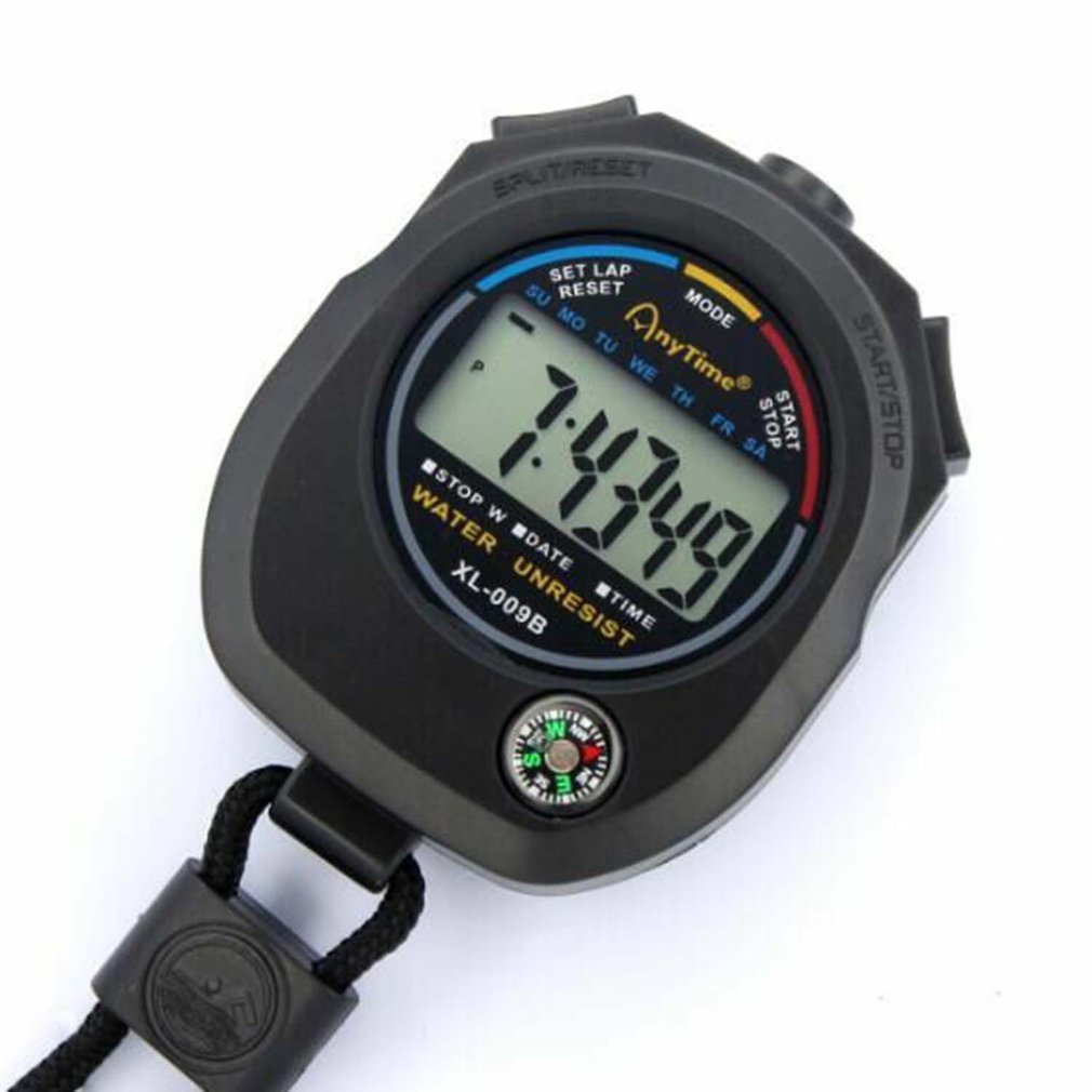 Waterproof Chronometer Handheld Pocket Stopwatch Professional Digital Sport Stopwatch LCD Timer Stop Watch Timer Tools With Belt Bles Online DZ-30B-23