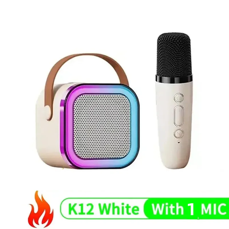 K12 Bluetooth Karaoke Machine Portable 5.3 PA Speaker System with 1-2 Wireless Microphones Home Family Singing Children's Gifts (2 mic)