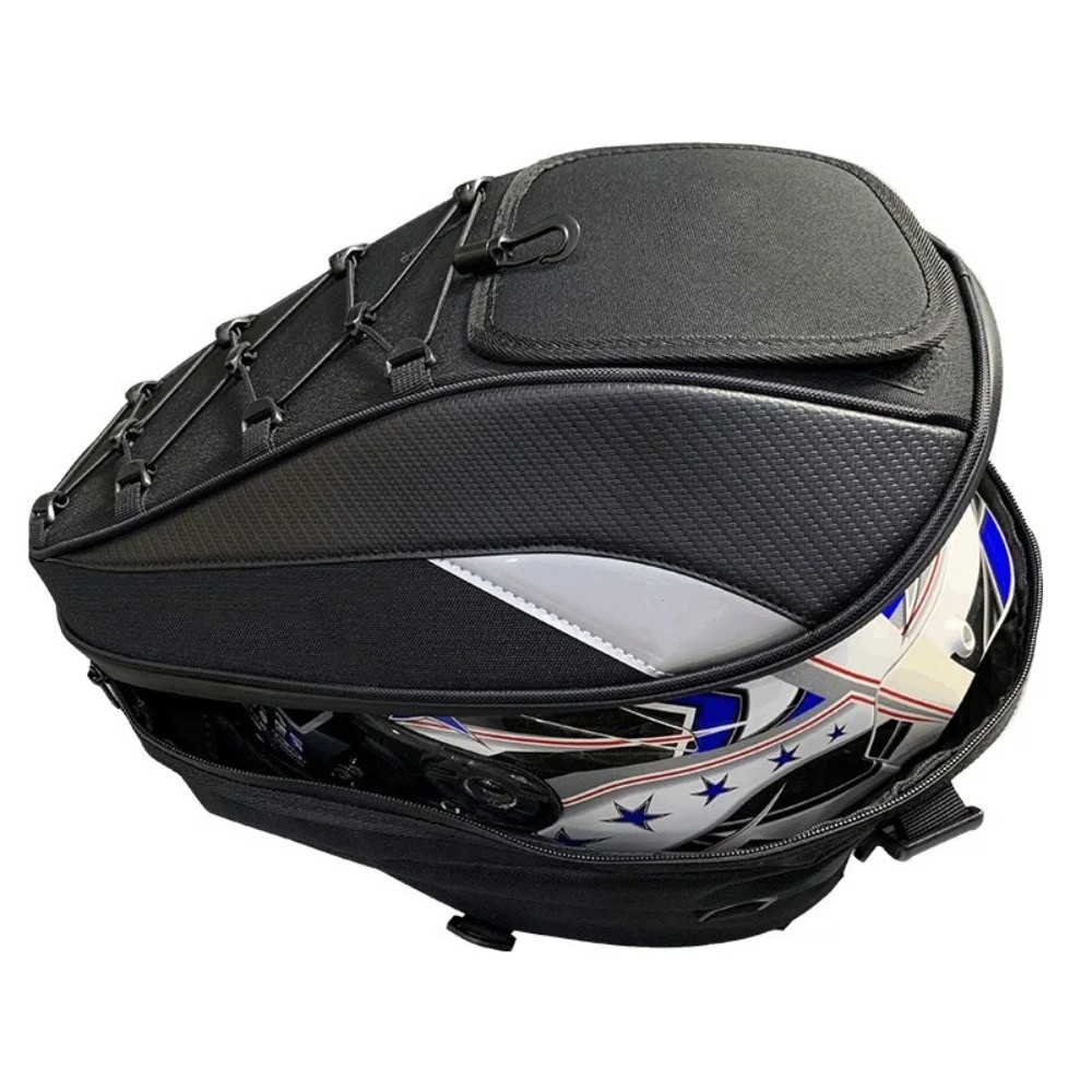 Multifunction 38L Motorcycle Tail Bag Waterproof Luggage Storage Seat Bag Large Capacity Dual Use Motorbike Rear Seat Bag for Commuting Travel